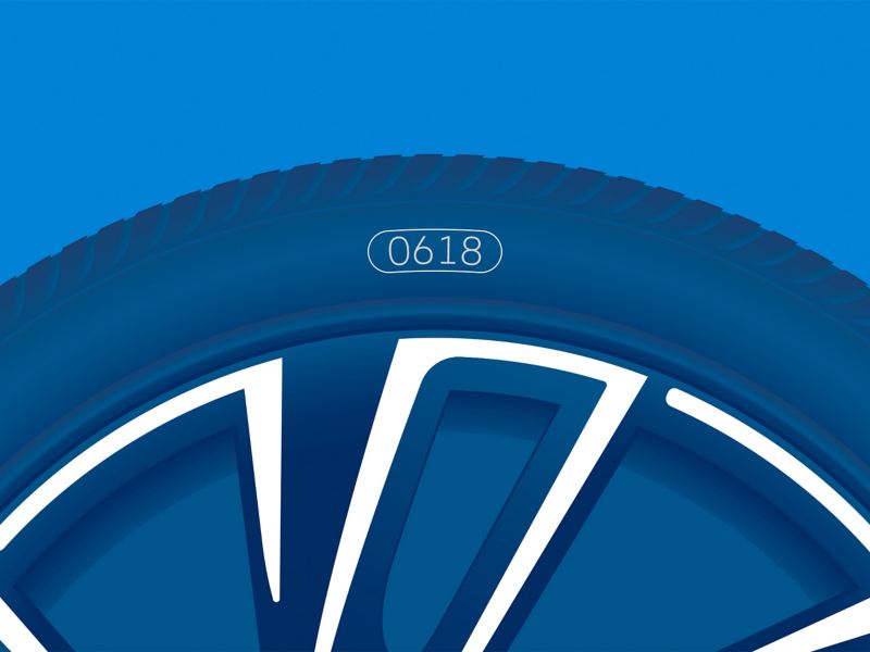 Illustration of the tyre labelling: date of manufacture (DOT)