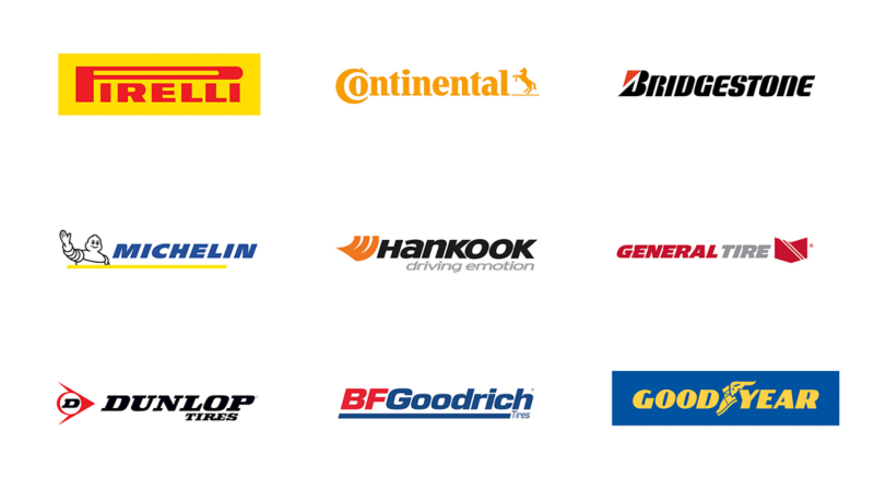 Tyre brands Volkswage works with, Pirelli, Continentials, Bridgestone, Michelin, Hankook, General Tire and more. 