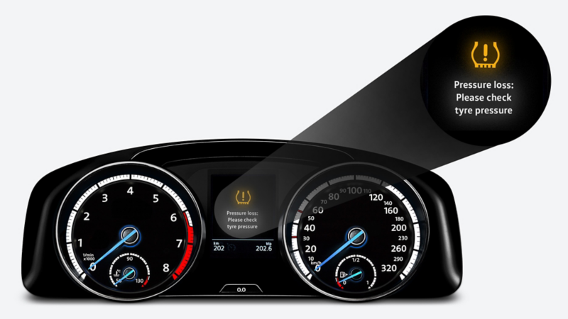 Tyre pressure indicator warning light