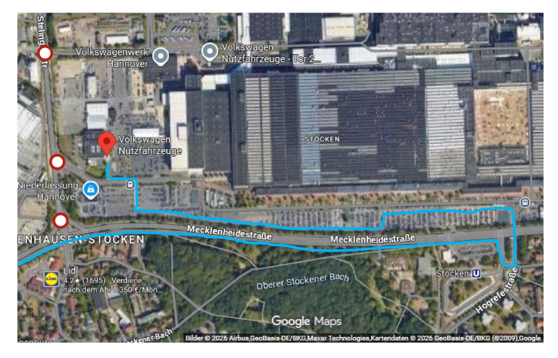 Verkehrshinweis Umleitung Google Maps
