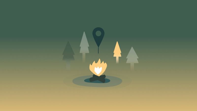 An illustration of a campfire.