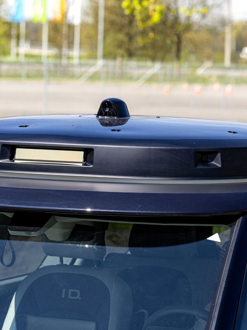 Das Kamerasystem auf dem Dach des autonom fahrenden VW ID. Buzz.