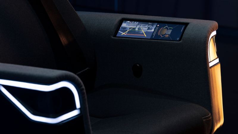 vw Volkswagen Nyttekjøretøy kontorstol infotainmentskjerm og led lys