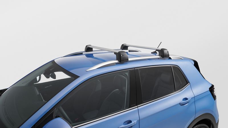 VW Accessories roof bars attached to a VW T-Cross