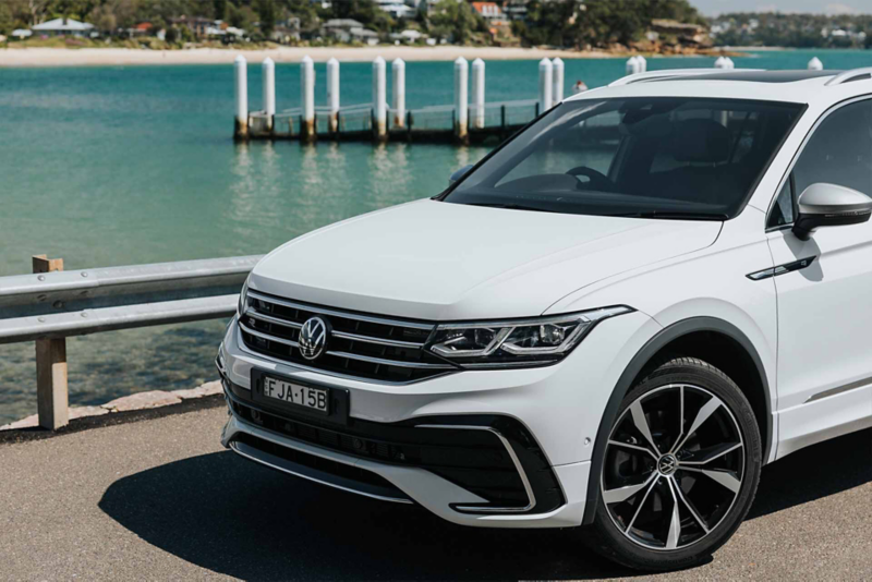 Rear View of the Volkswangen Tiguan Allspace on the roof.