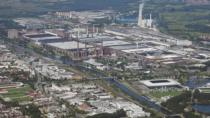 Luftaufnahme vom Werk Wolfsburg