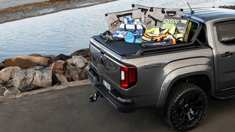 Prize pack on the back of an Amarok
