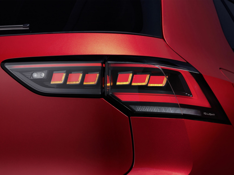 Red Volkswagen Golf rear light