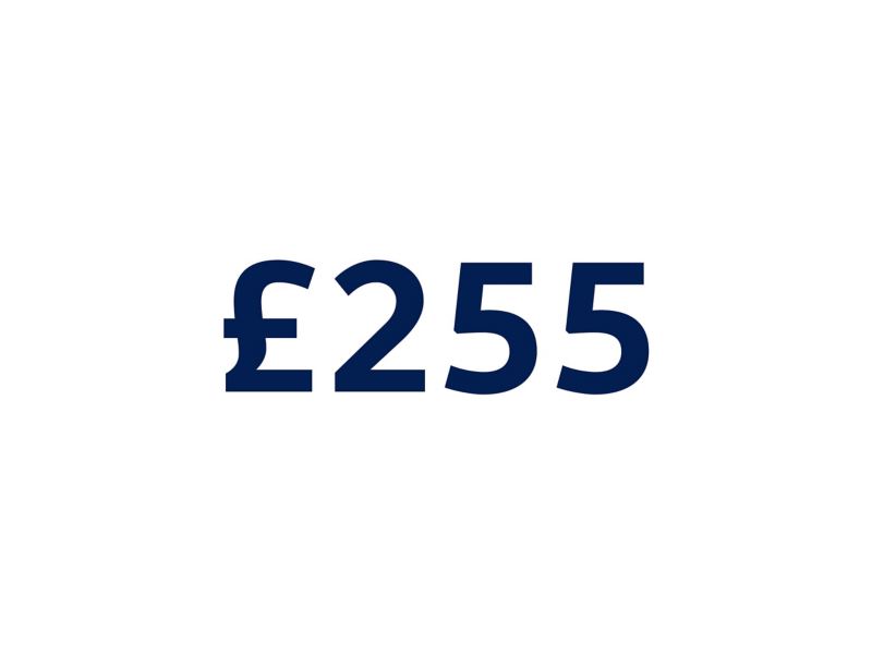 graphic of price that reads £255