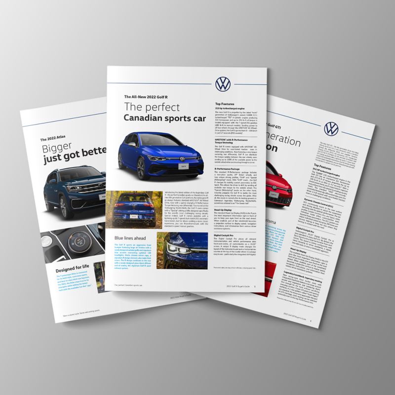 3 Volkswagen Buyer’s Guides, link out to Vw’s “buyer’s guide” page