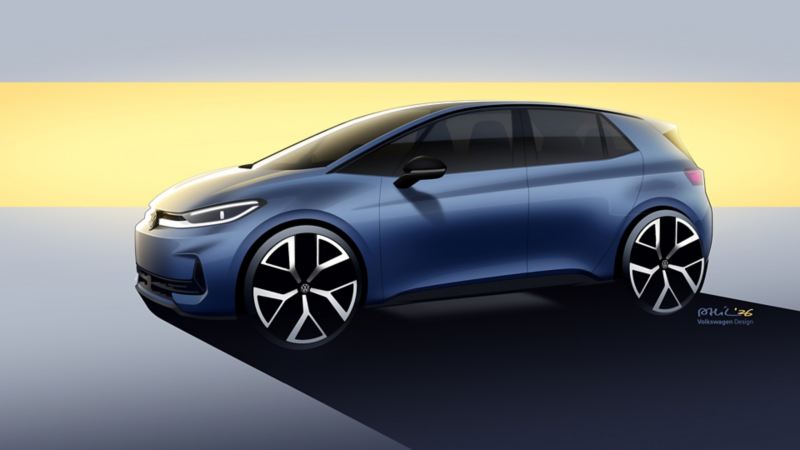 Vue latérale de l'étude de style ID.3 Neo.