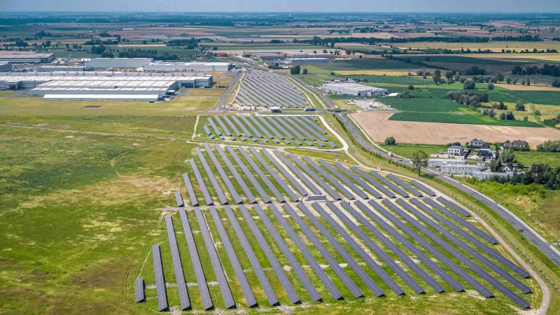 Solar park in Września, Poland.