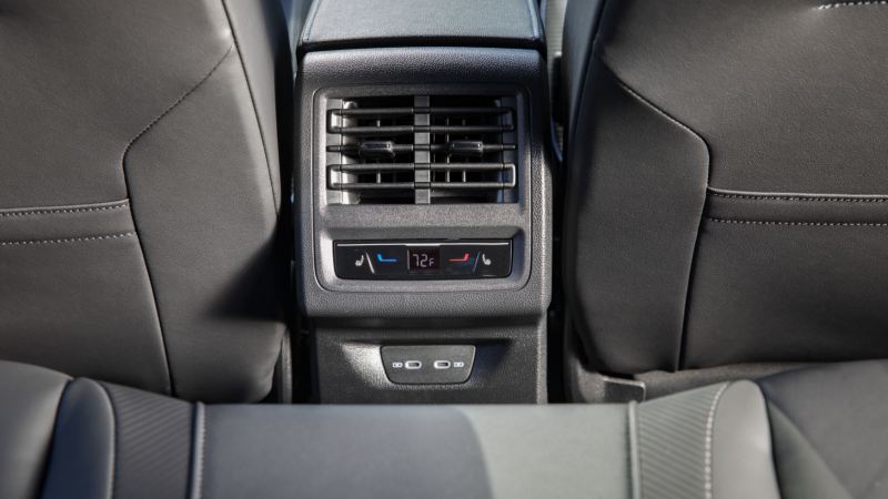 2024 Volkswagen Golf R's center console with Climate Control Module.