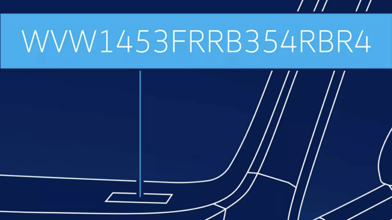 Image indiquant où trouver votre NIV dans votre véhicule