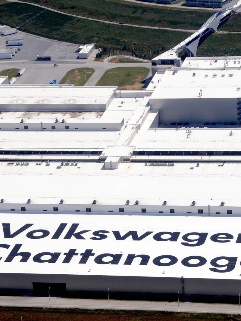 Aerial shot of Volkswagen Chattanooga facilities.
