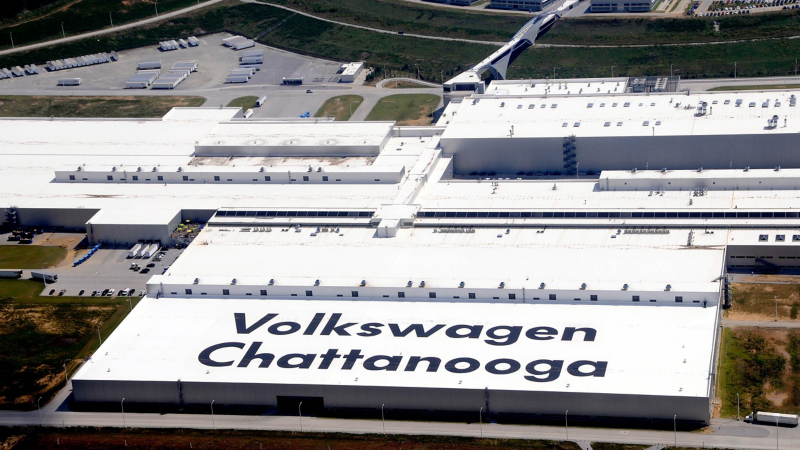 Toma aérea de las instalaciones de Volkswagen en Chattanooga.