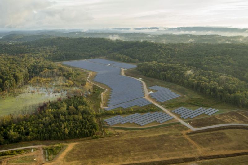 Foto de la instalación solar de Volkswagen Chattanooga.