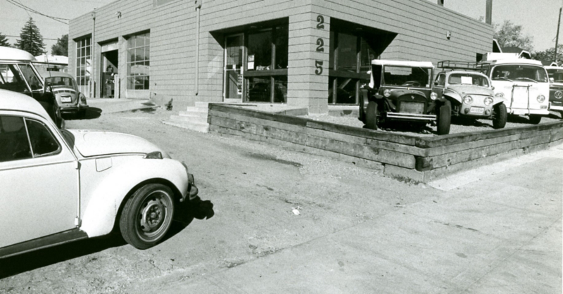 KONG founder Joe Markham’s auto shop.