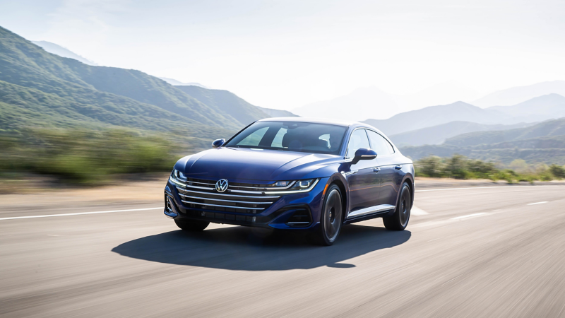 The 2022 Volkswagen Arteon on the road.