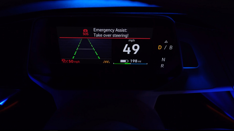 Notificación de asistencia de emergencia en el Volkswagen ID.4 2021.