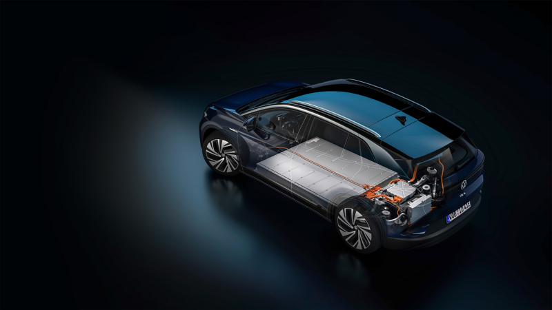 Gráfico que muestra la plataforma de vehículos eléctricos de Volkswagen MEB.