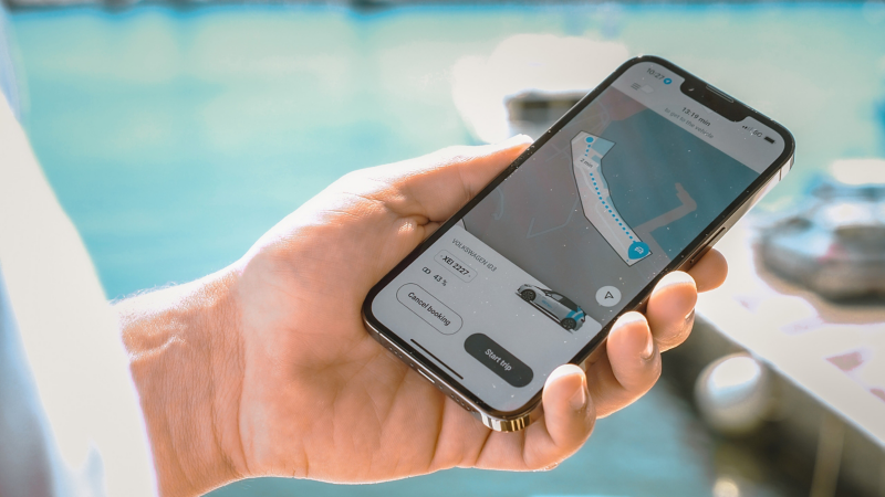 AstyGo application for finding rides and charging