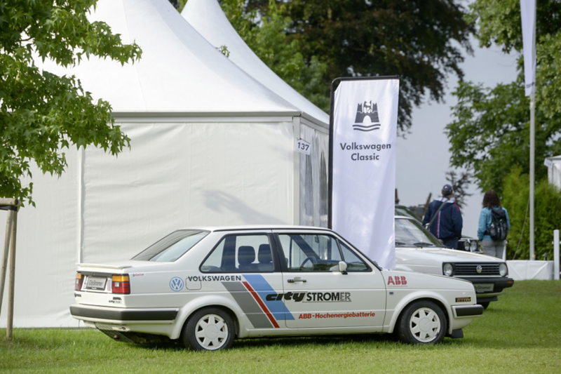 Rear ¾ view of the 1988 Volkswagen Jetta CitySTROMer.
