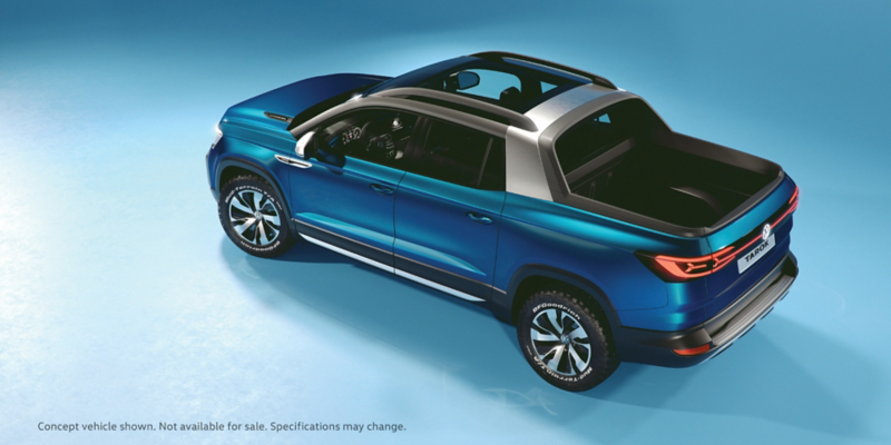 Rendering of Volkswagen Tarok concept drivetrain layout with vehicle outline.