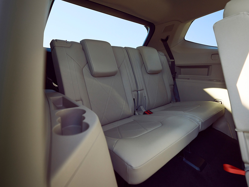 View of the third row seating in an Atlas shown with a Shetland Beige interior.