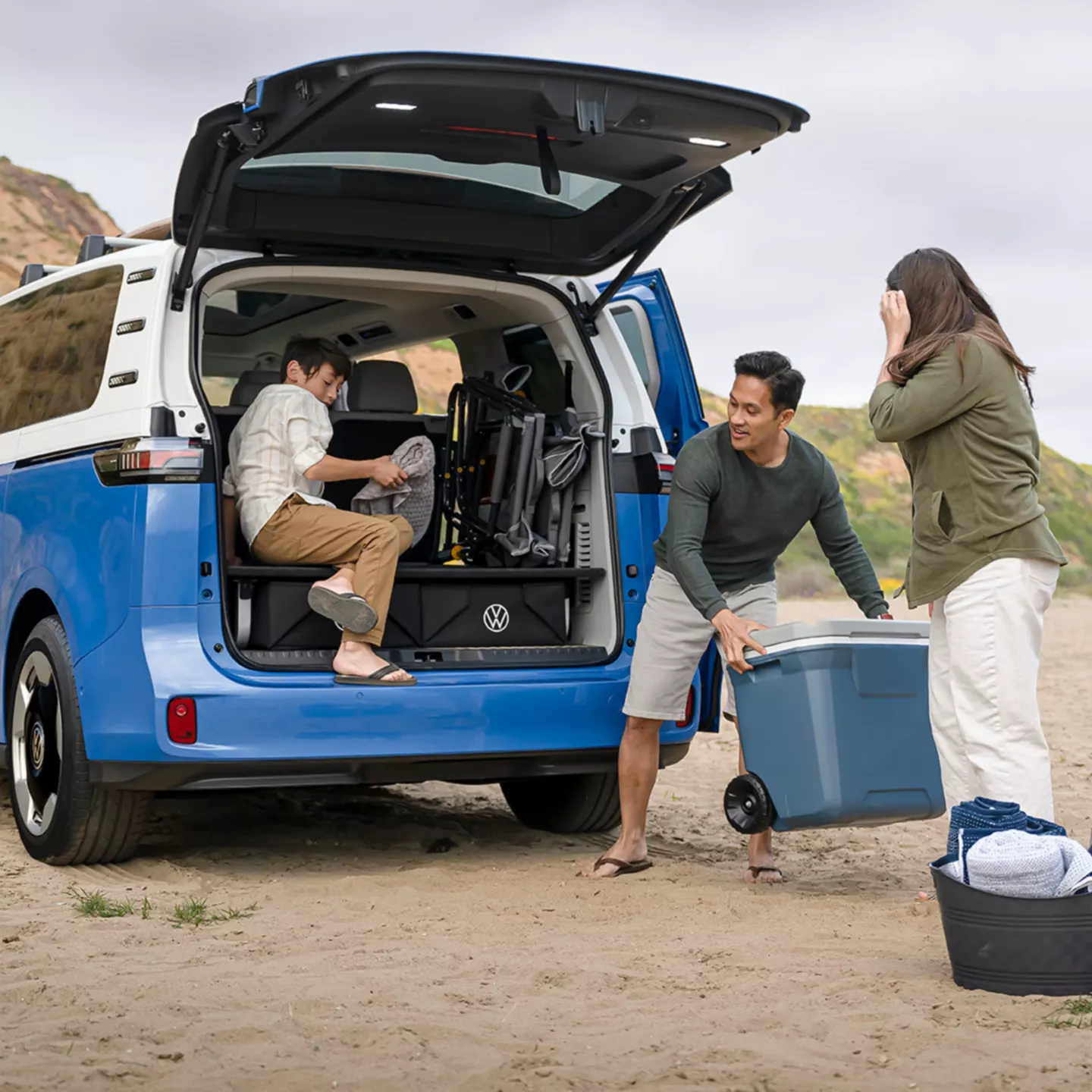 Cargo space inside the Volkswagen ID. Buzz