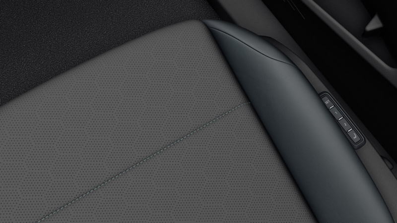 Close up image of the Available V-Tex leatherette surface on the front seat of the ID.4