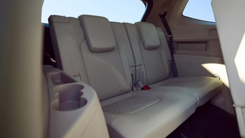 View of the third row seating in an Atlas shown with a Shetland Beige interior.