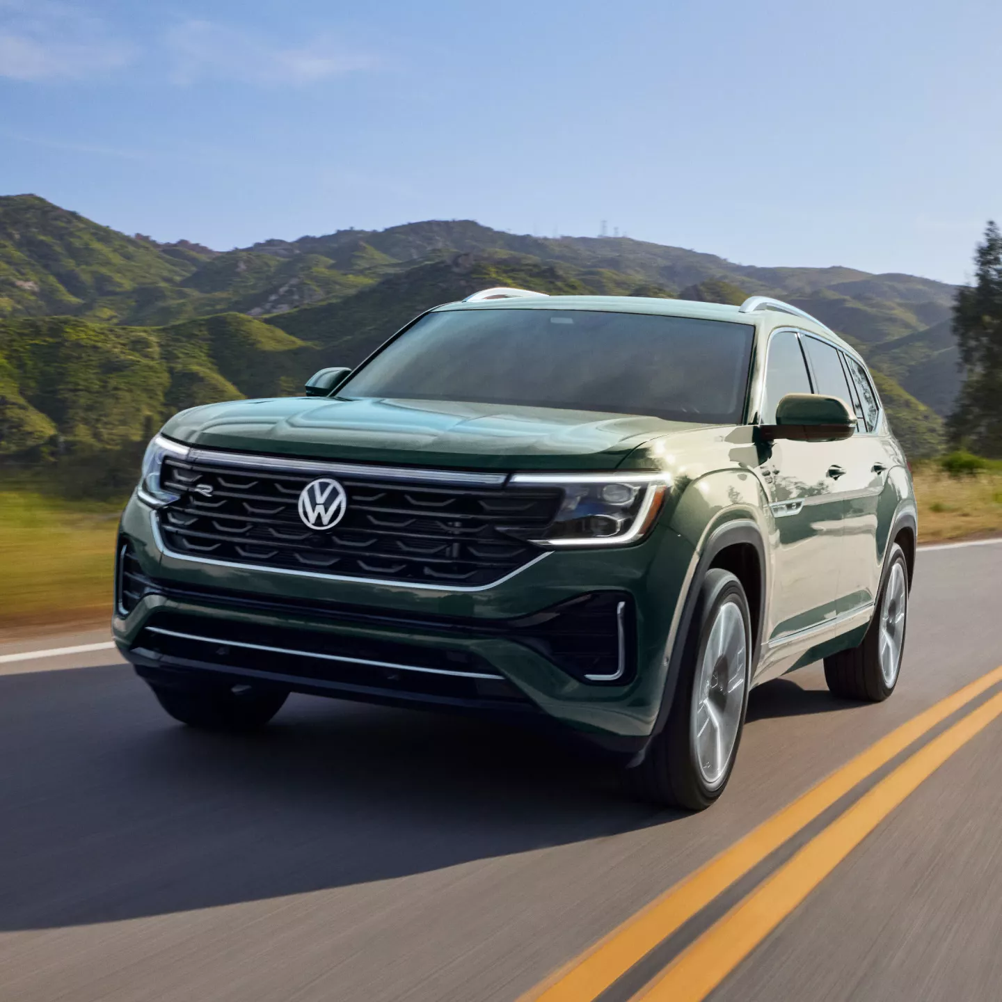Volkswagen Atlas driving on the road