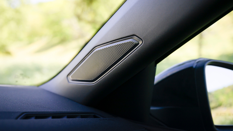 Speaker integrated into the A-pillar of a Jetta
