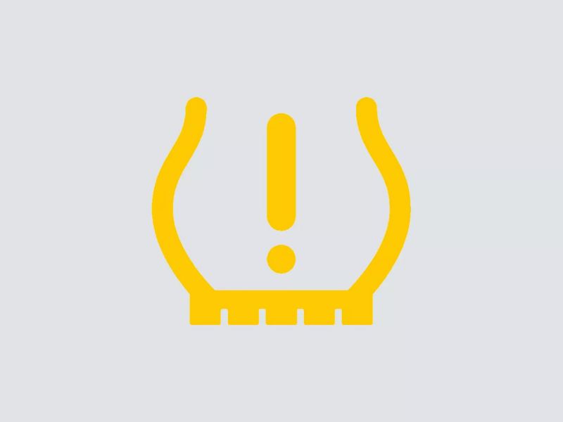 Low tire pressure alert symbol. 