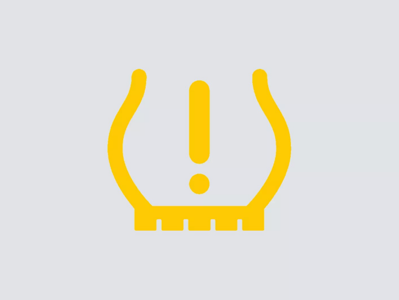 Low tire pressure alert symbol. 