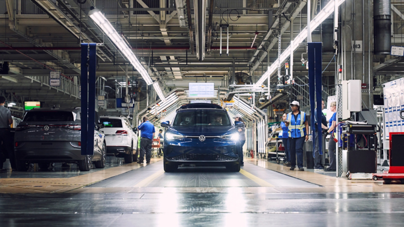 Volkswagen ID.4 EV coming off the assembly line