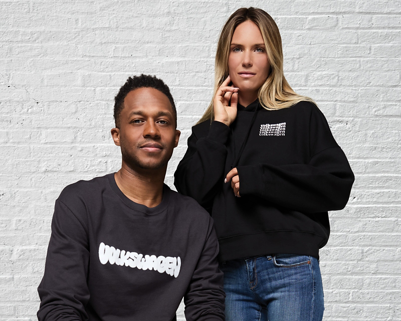 A couple wearing urban-inspired jackets