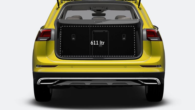 Rear view of the Golf Estate Alltrack showing dimensions