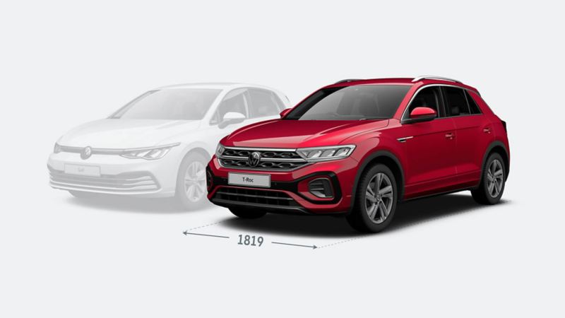 T-Roc and golf comparison front