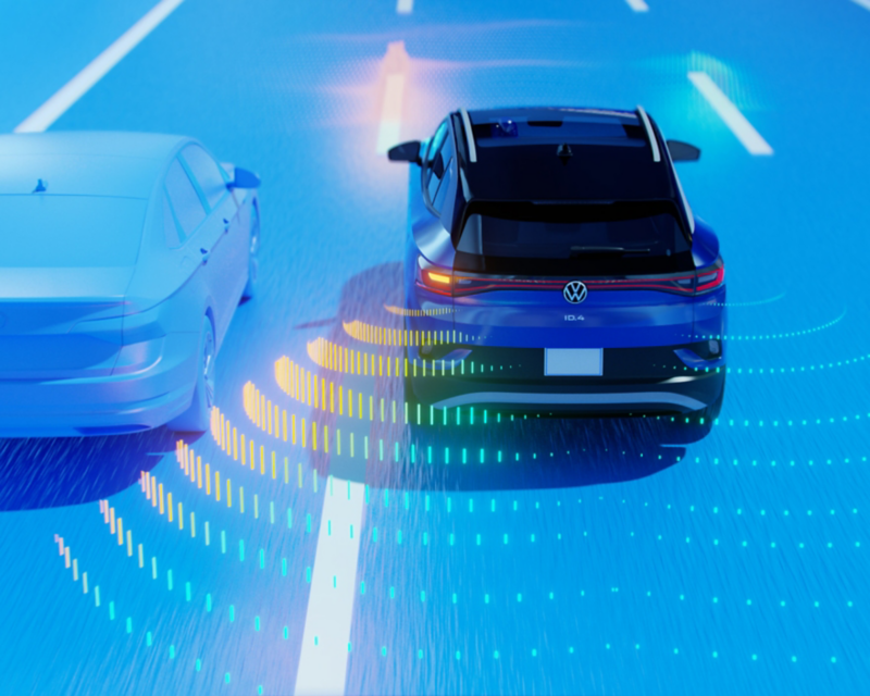 Vehículo CGI VW manejando en carretera.