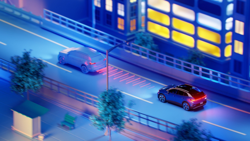 Vehículo CGI VW manejando en carretera.