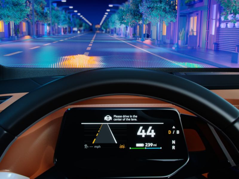CGI image of VW vehicle dashboard.