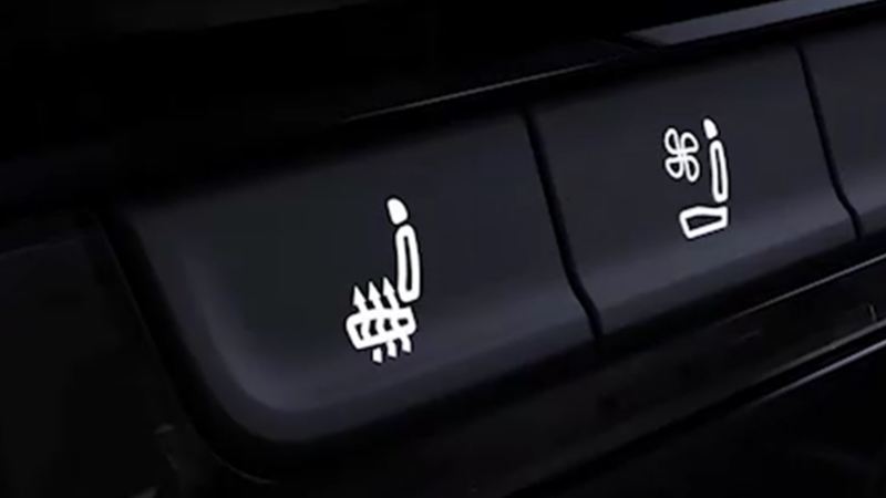 Bouton de contrôle des sièges avant ventilés et chauffants de la VW Jetta 2022