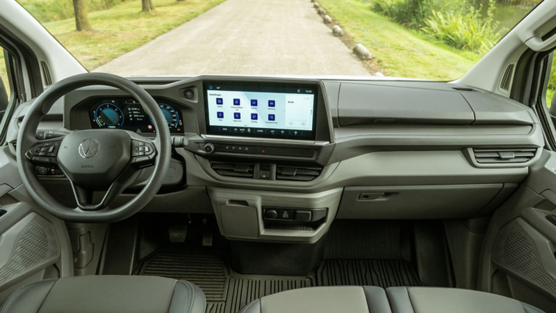 Interieurbeeld van de nieuwe Transporter Pick-up Dubbele Cabine