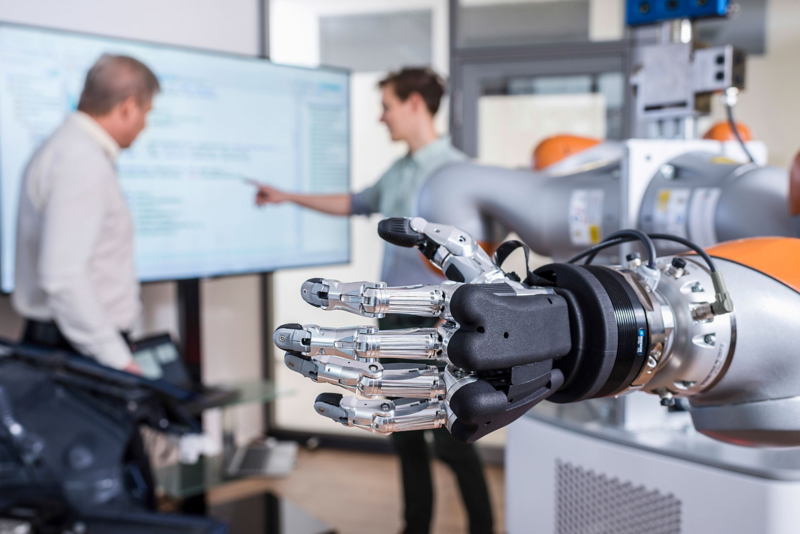 Close-up of a VW robot hand