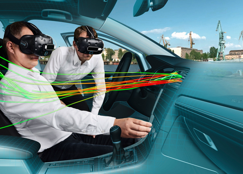 Volkswagen VR developers investigate the air conditioning system's exhaust