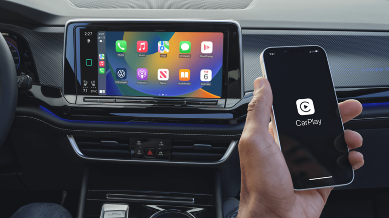 Une image présentant les fonctionnalités d'Apple carPlay