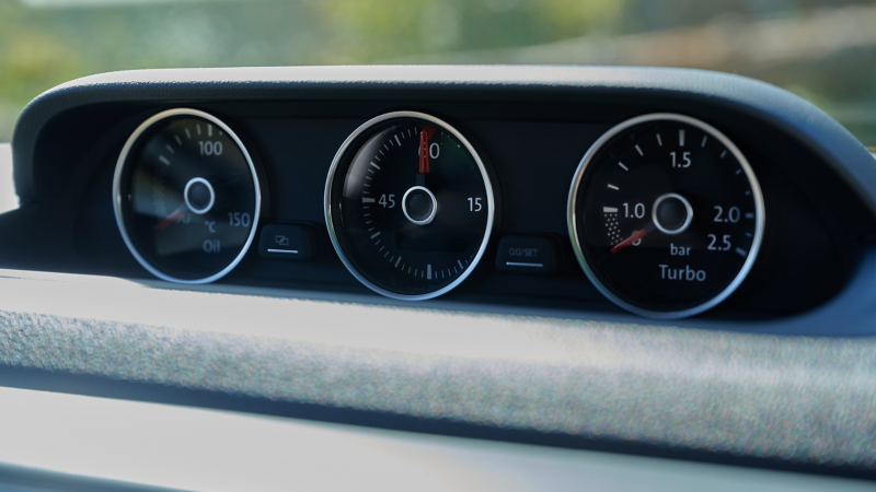 Close-up VW Beetle cockpit