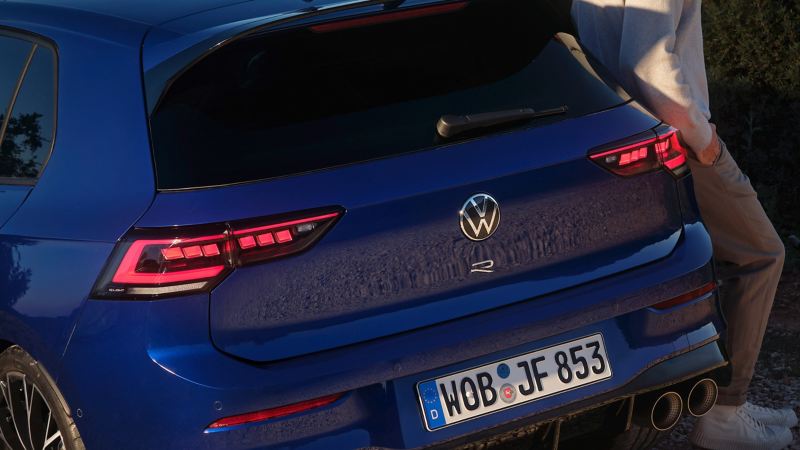 LED tail light clusters of a VW Golf R